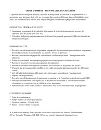 Annonce catéchèse - 19 avril 2020