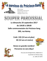  Souper paroissial 24 septembre